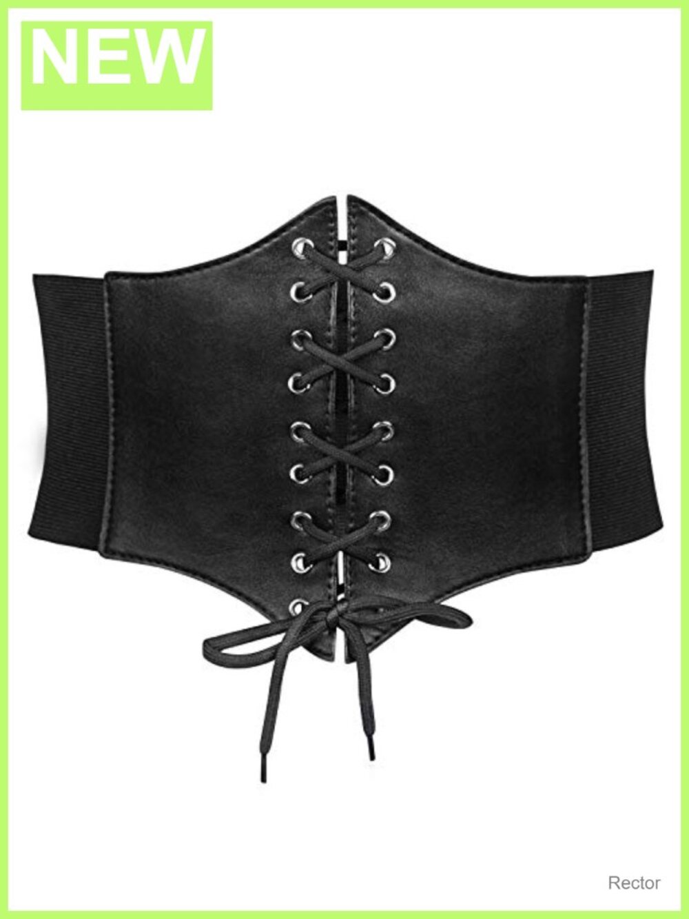 Renaissance Corset Belt Wide Elastic PU Leather Waspie Lace-Up Costume